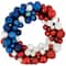 22" Red, white & Blue Glittered Patriotic Ornament Wreath
